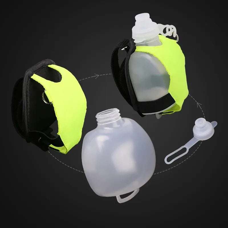 Mini Outdoor Sports Silicone Folding Water Bottle for Wrist Portable Cycling Climbing Running Gym Soft Hand-Held Water Bottle